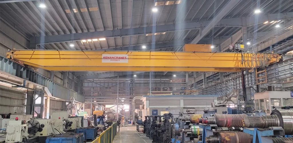 Long-Span Double-Girder Overhead Crane in a Metalworking Factory